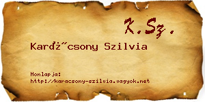 Karácsony Szilvia névjegykártya