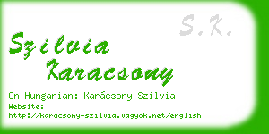szilvia karacsony business card